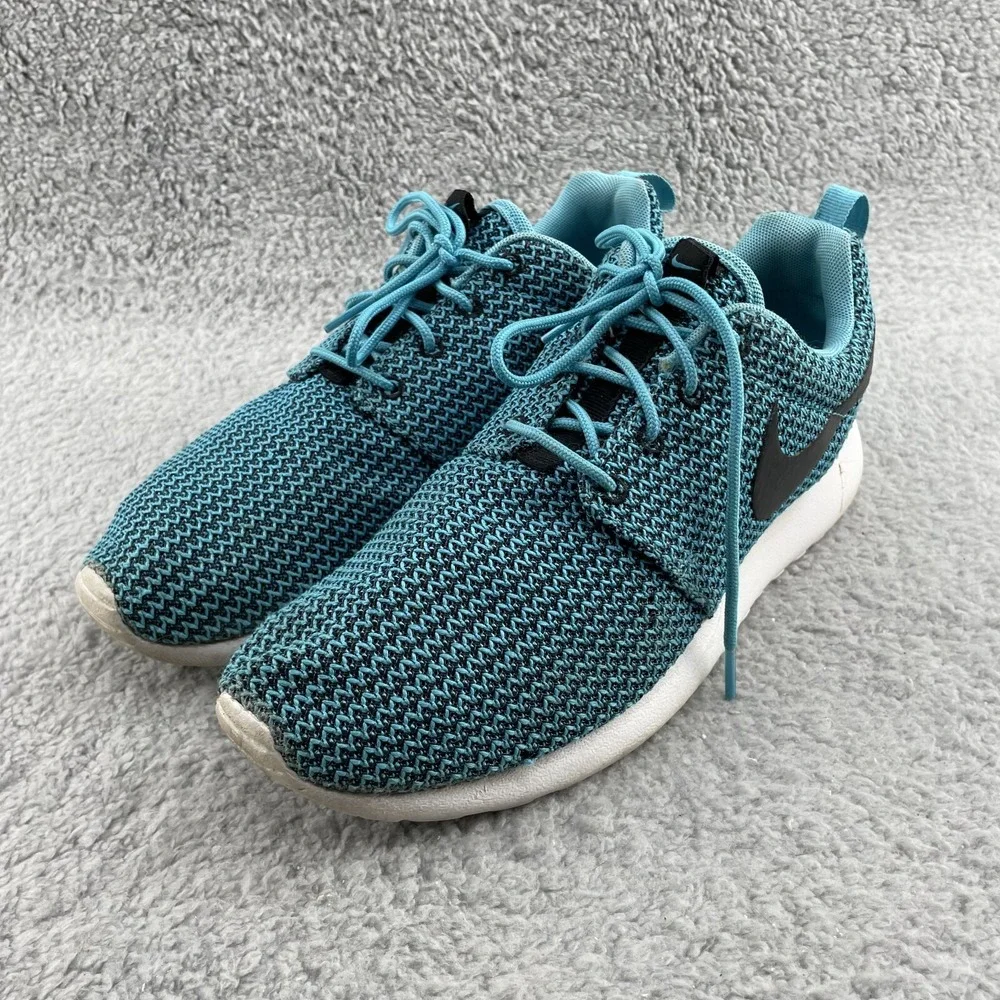 Nike Roshe Running Shoe Women's 9.5 Blue Knit Training Sportswear Sneaker Active